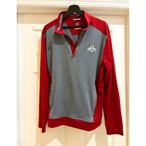 Cutter & Buck Ohio State Buckeyes Men's M Gray/Red Quarter Zip Sweatshirt